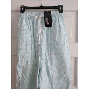 80s High Waist White Print Cotton Capri Pants Summer Pocket Jantzen Vintage New